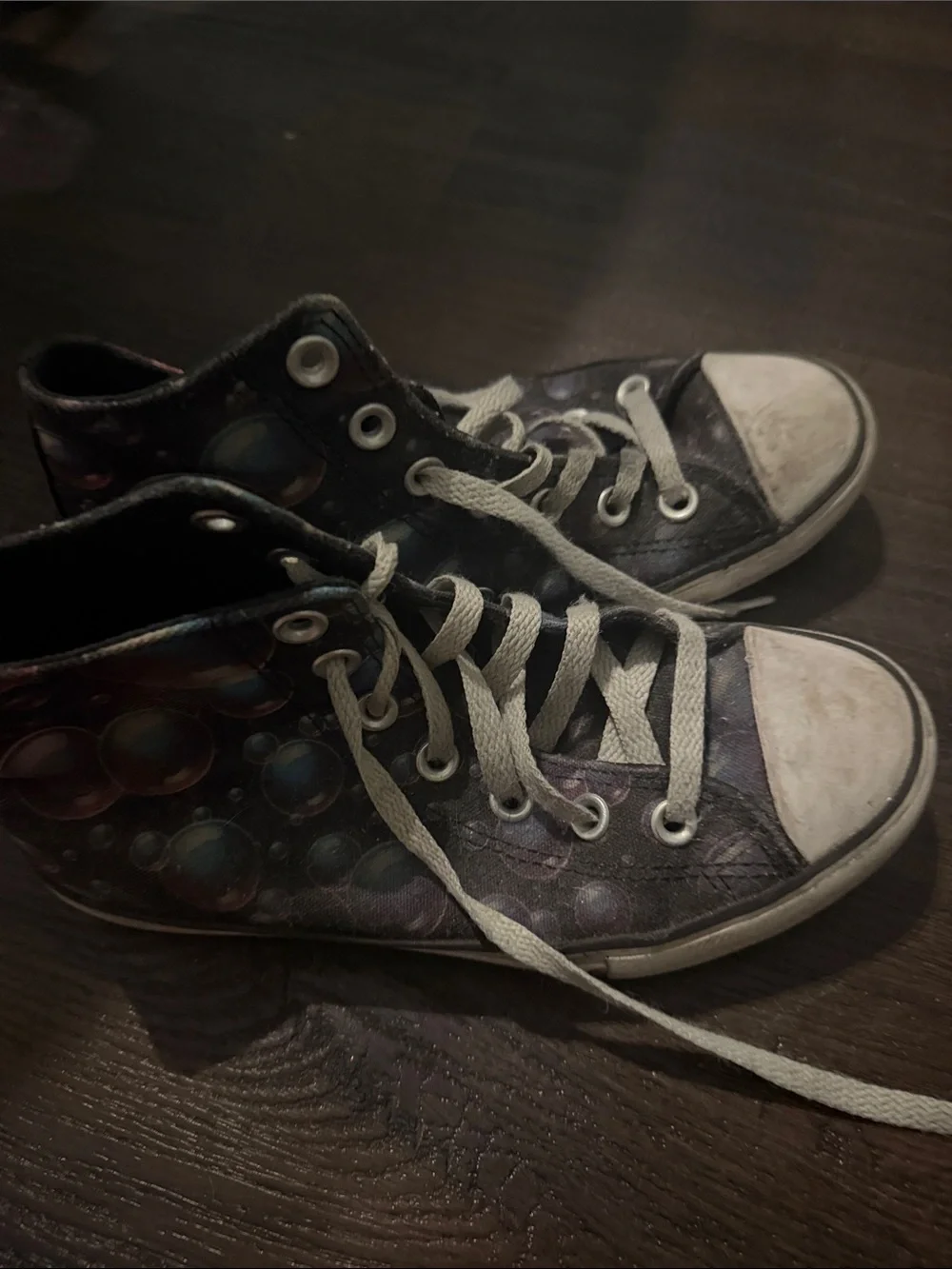 Converse Kids High-Top Sneakers in Black with Multicolor Bubble Print